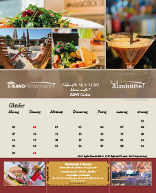 Der Cottbuser Gutscheinkalender 2023 Kalenderblatt Strandpromenade und Almhütte Cottbus
